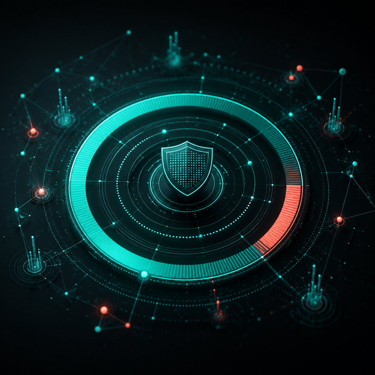 Abstract circular IP reputation and risk signal visualization